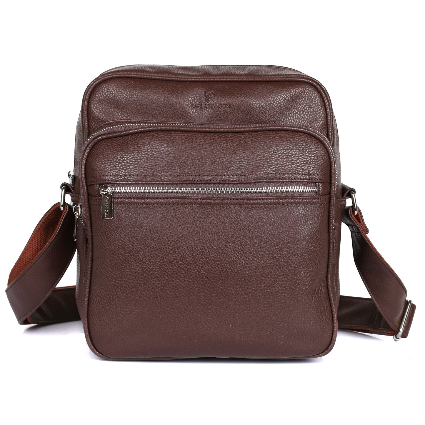 Crossbody Flight Bag in Brown - product view - Karla Hanson