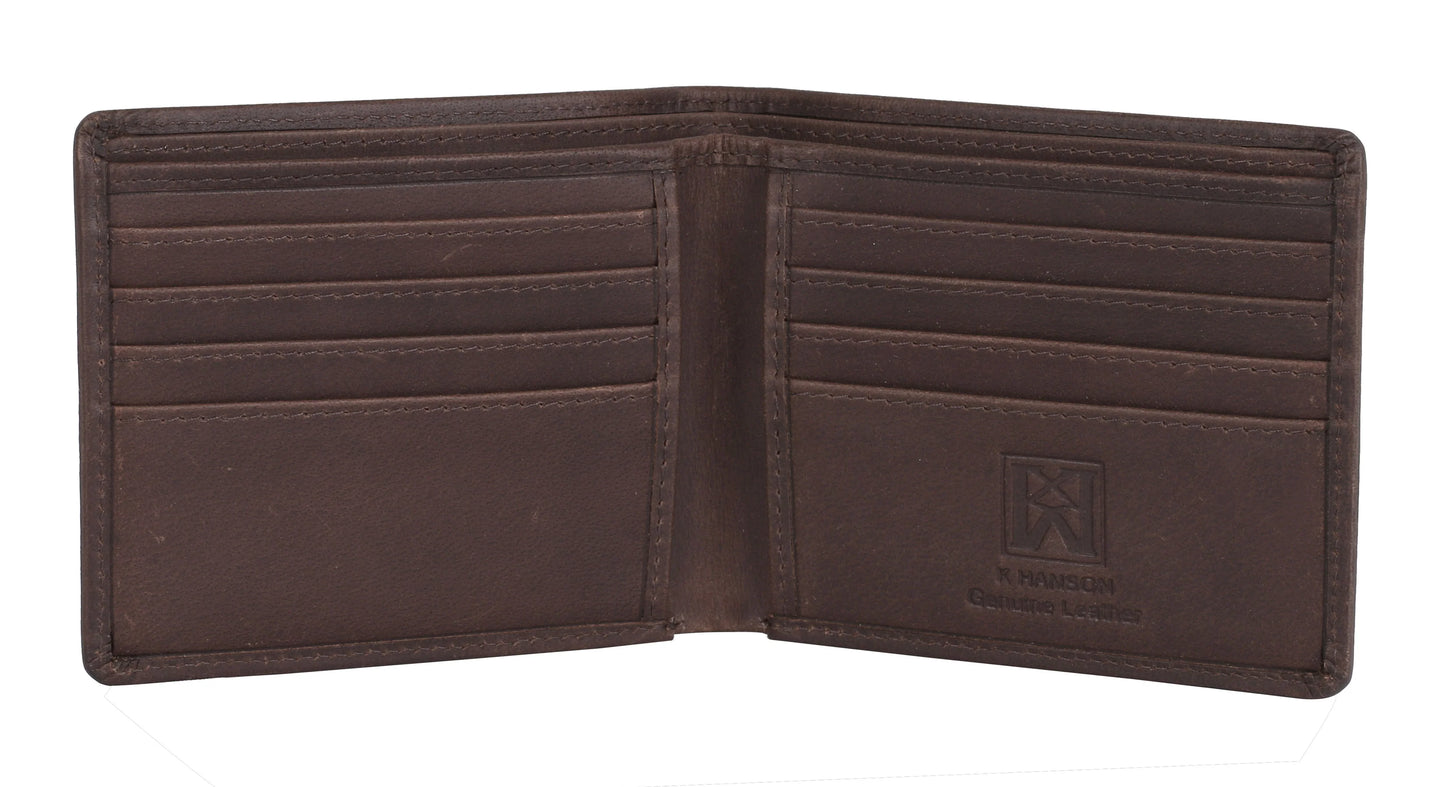 Karla Hanson AMERICA WILD Men's Hunter Leather Wallet Grizzly Bear