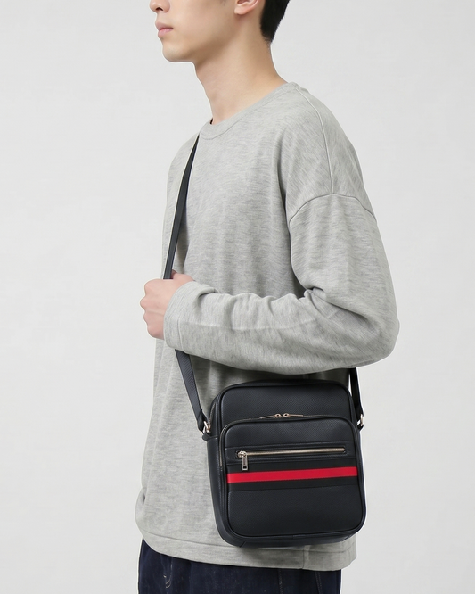Crossbody Flight Bag with Multiple Zipper Pockets
