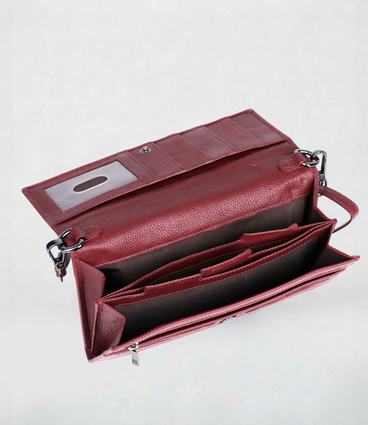 Delia Rose Leather RFID Crossbody Travel Wallet