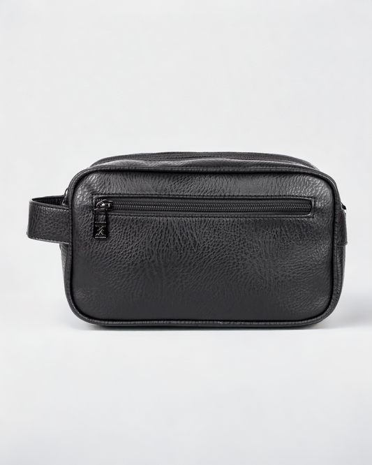 Vegan Leather Double Compartment Toiletry Bag