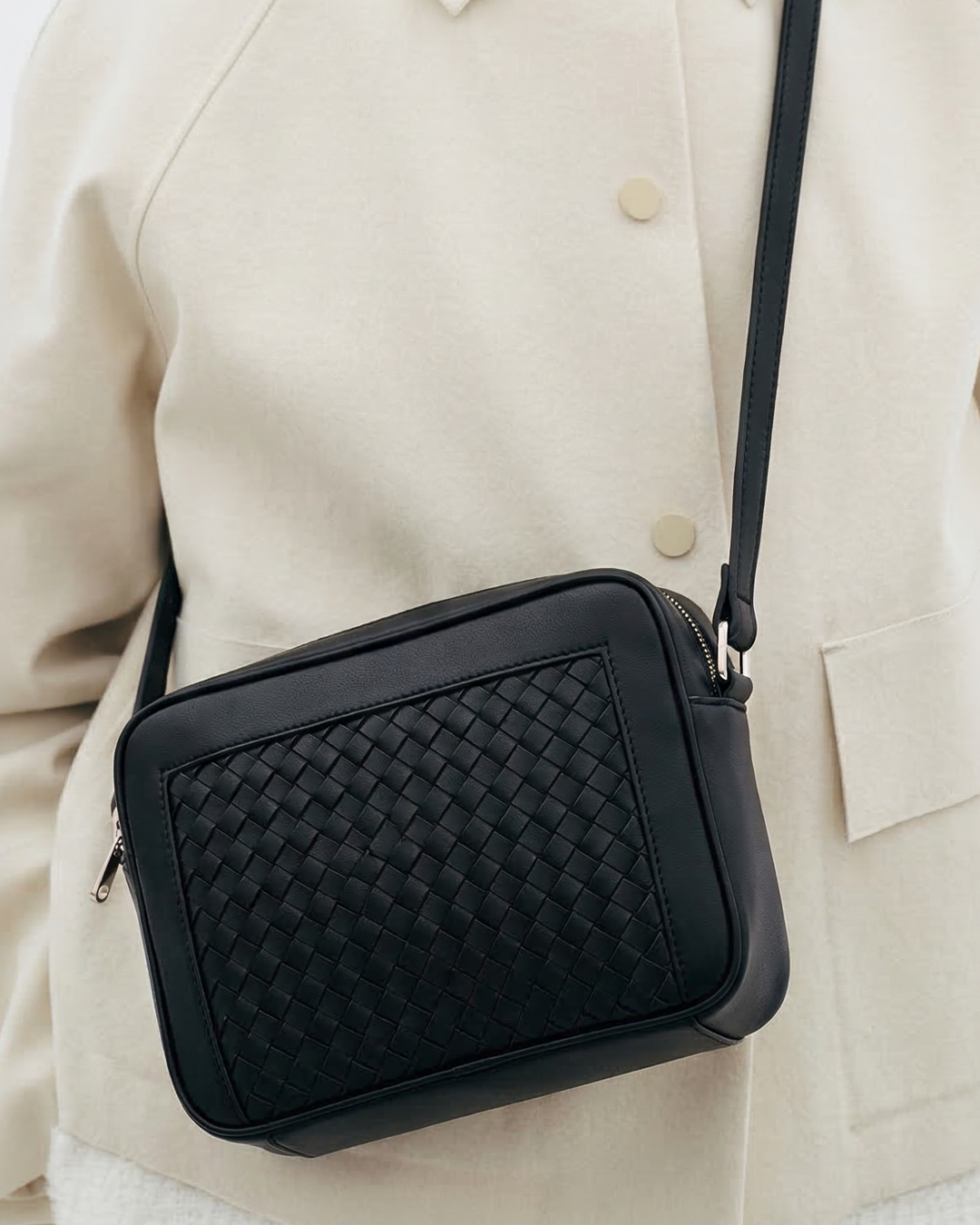 Tanya Woven RFID Crossbody Bag - view 3 - Karla Hanson