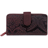 Julia Buxton Tooled Leather Checkbook Wallet