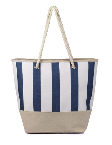 Women's Summer Nautical Stripe Bag Navy - karlahanson.com