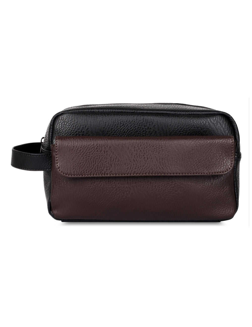 Vegan Leather Toiletry Bag with Front Pocket