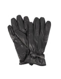 Women's Genuine Leather Touch Screen Gloves with Bow - karlahanson.com