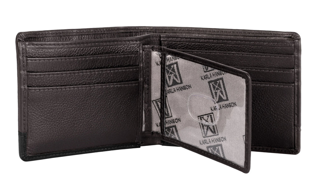 Karla Hanson Men's RFID Leather Bifold Wallet with Card Holder Insert - Karla Hanson