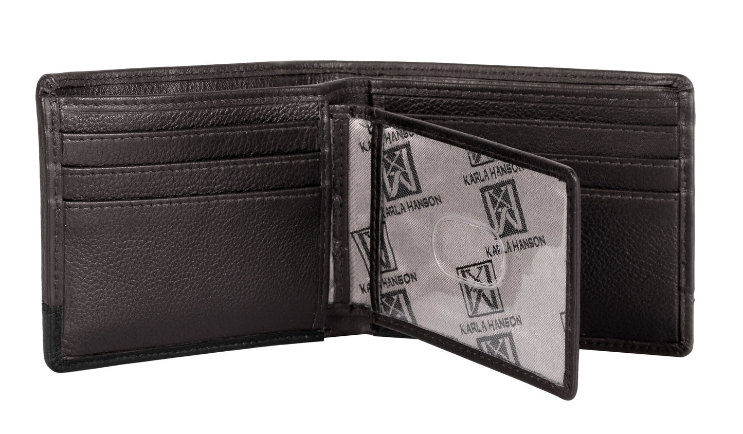 Karla Hanson Men's RFID Leather Bifold Wallet with Card Holder Insert - Karla Hanson