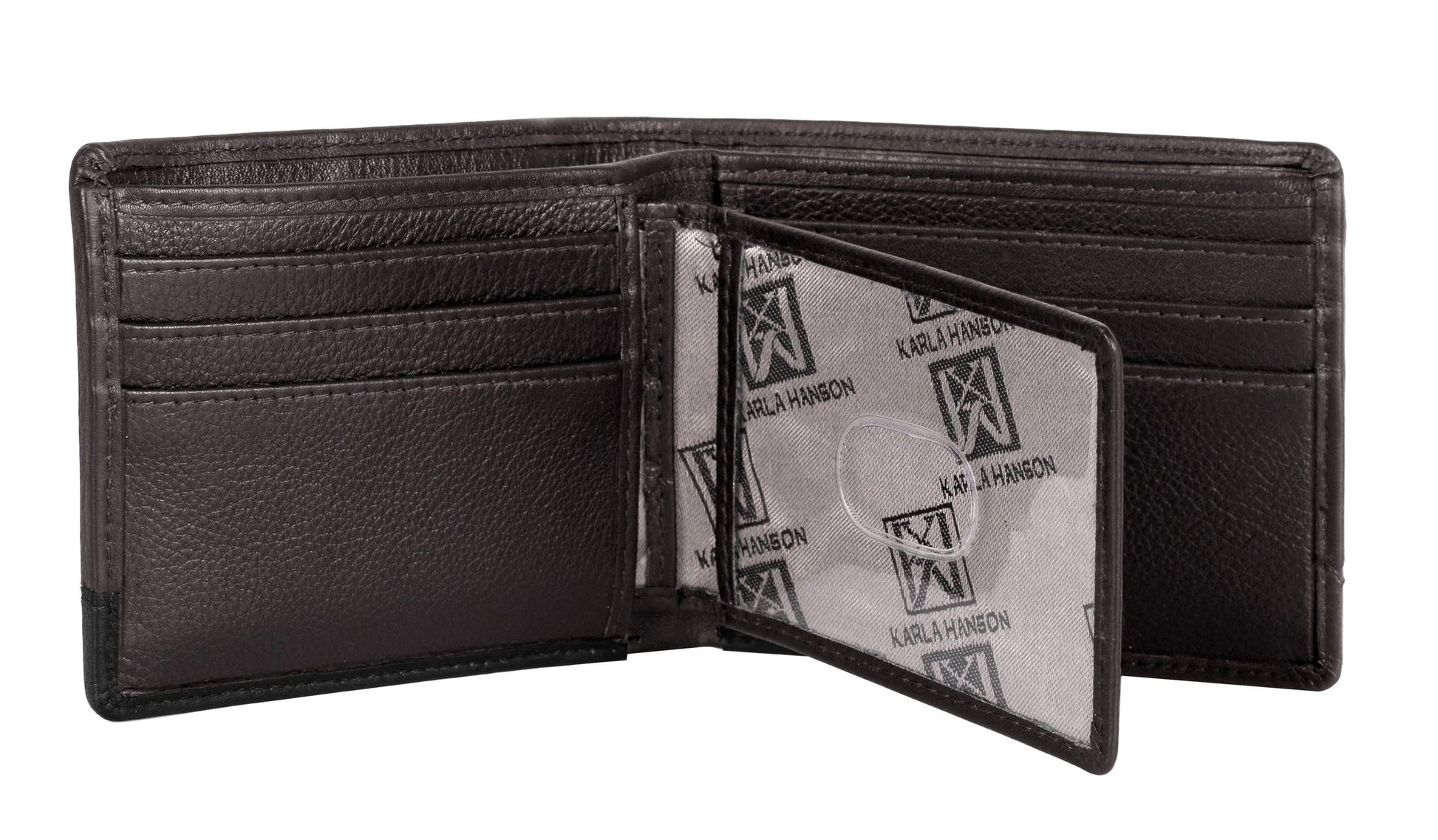 Karla Hanson Men's RFID Leather Bifold Wallet with Card Holder Insert - Karla Hanson