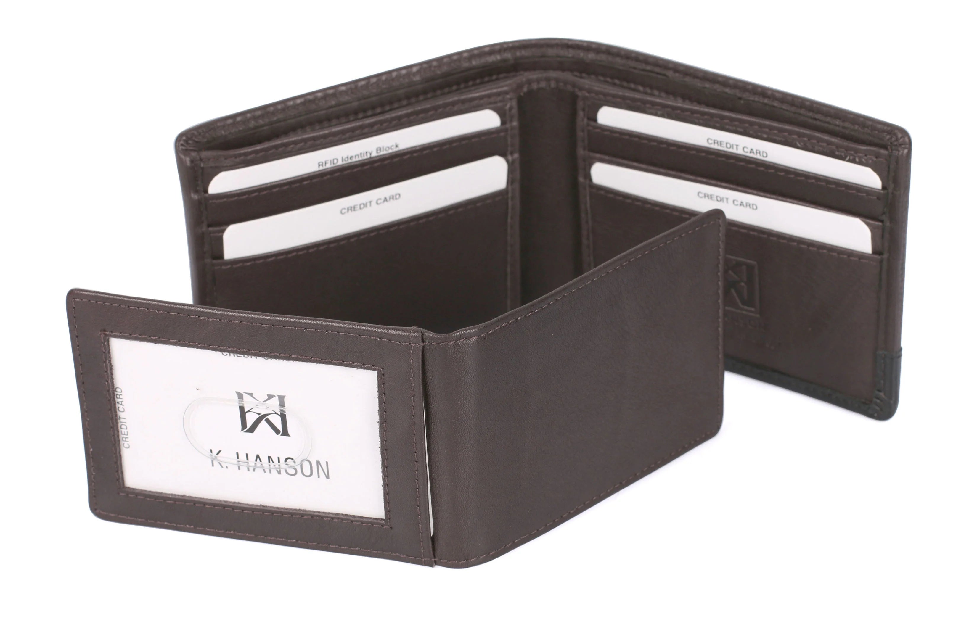 Karla Hanson Men's RFID Leather Bifold Wallet with Card Holder Insert