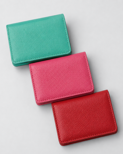 Card Holder Wallet with Flap and Back Zipper