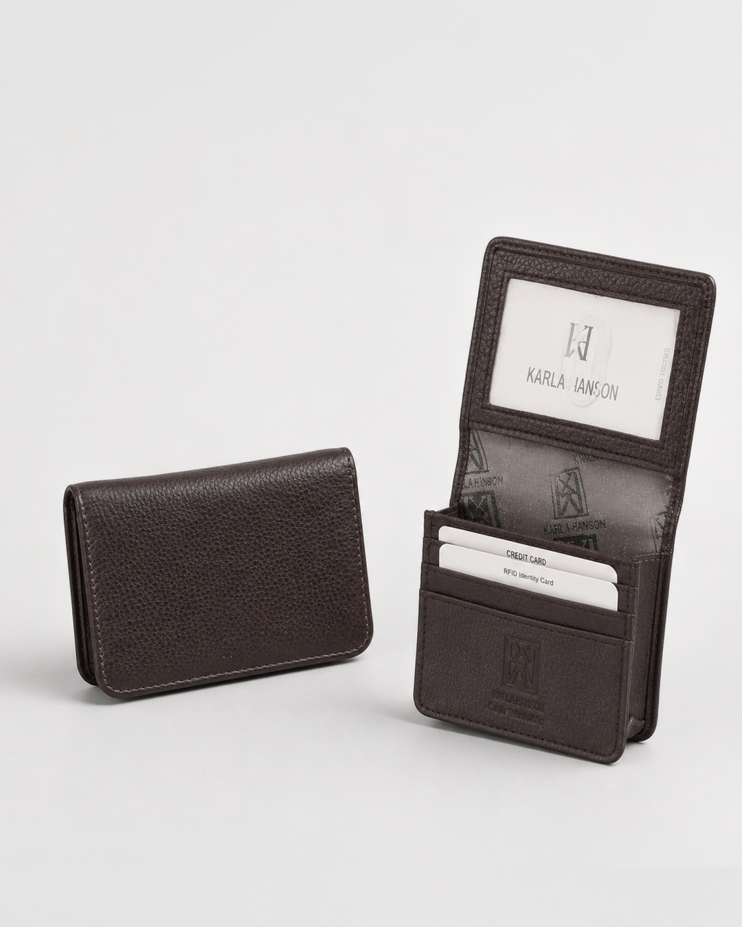 Card Holder Wallet with Flap and Back Zipper