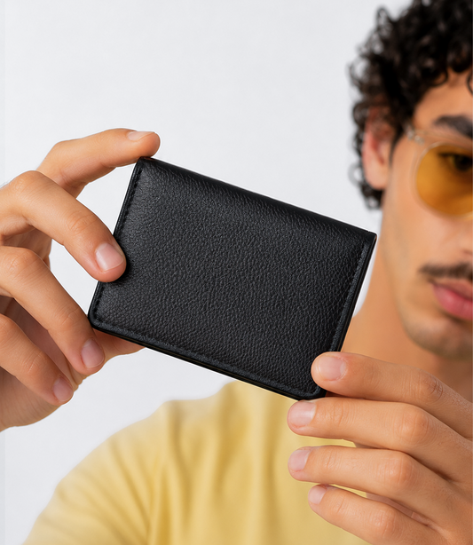 Card Holder Wallet with Flap and Back Zipper