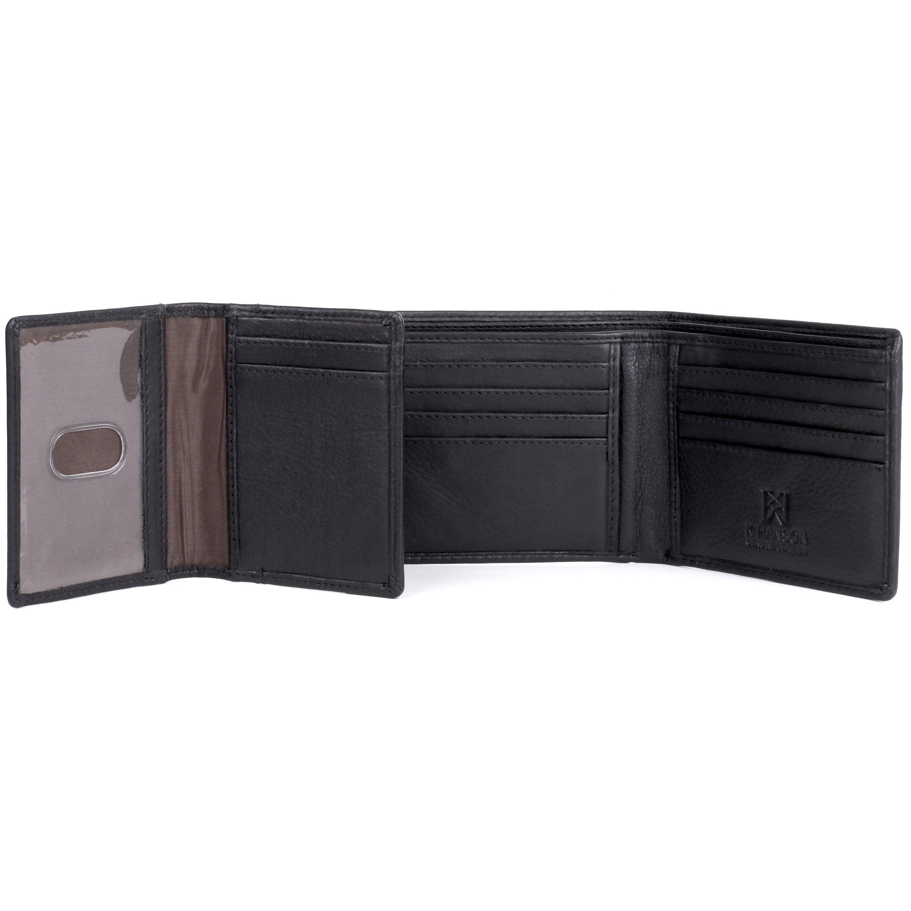 K Hanson | Men's RFID Leather Bifold Wallet w Top Card Holder