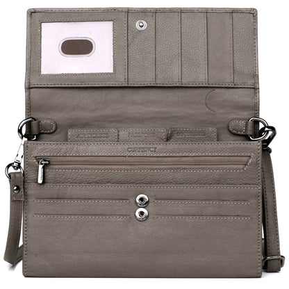 Karla Hanson Delia RFID Blocking Leather Travel Crossbody Clutch