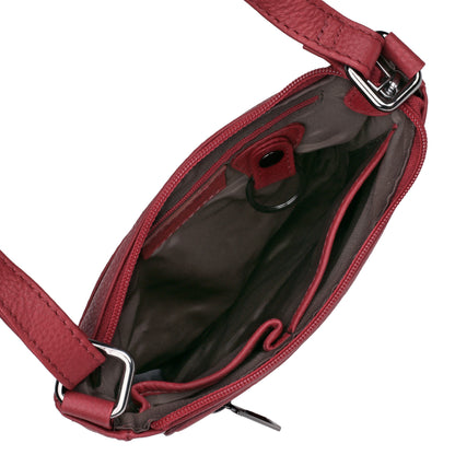 Lorine Leather Crossbody Bag with Zipper Pockets - view 5 - Karla Hanson