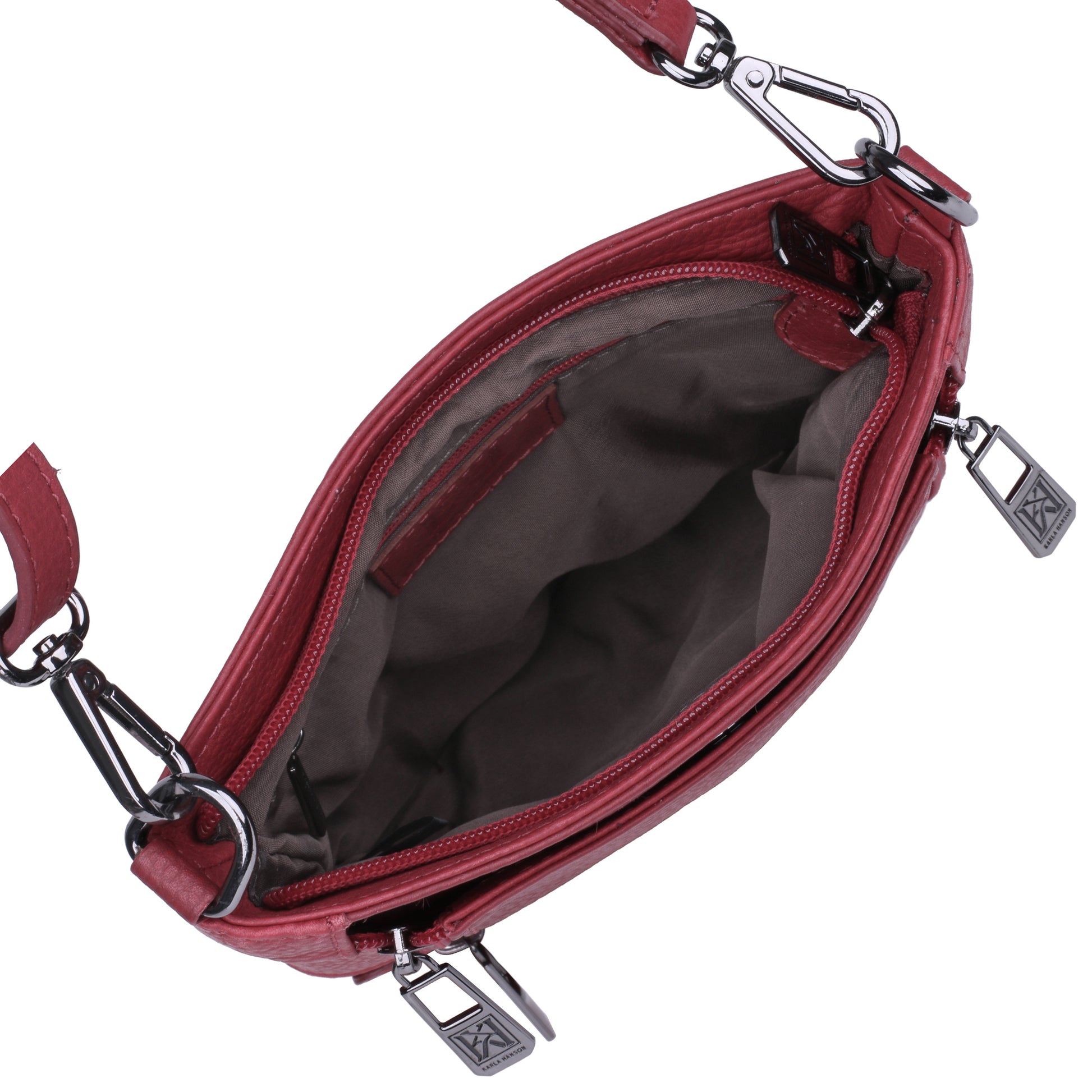 Lorine Leather Crossbody Bag with Compartments - view 6 - Karla Hanson