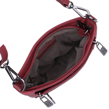 Lorine Leather Crossbody Bag with Compartments - view 6 - Karla Hanson