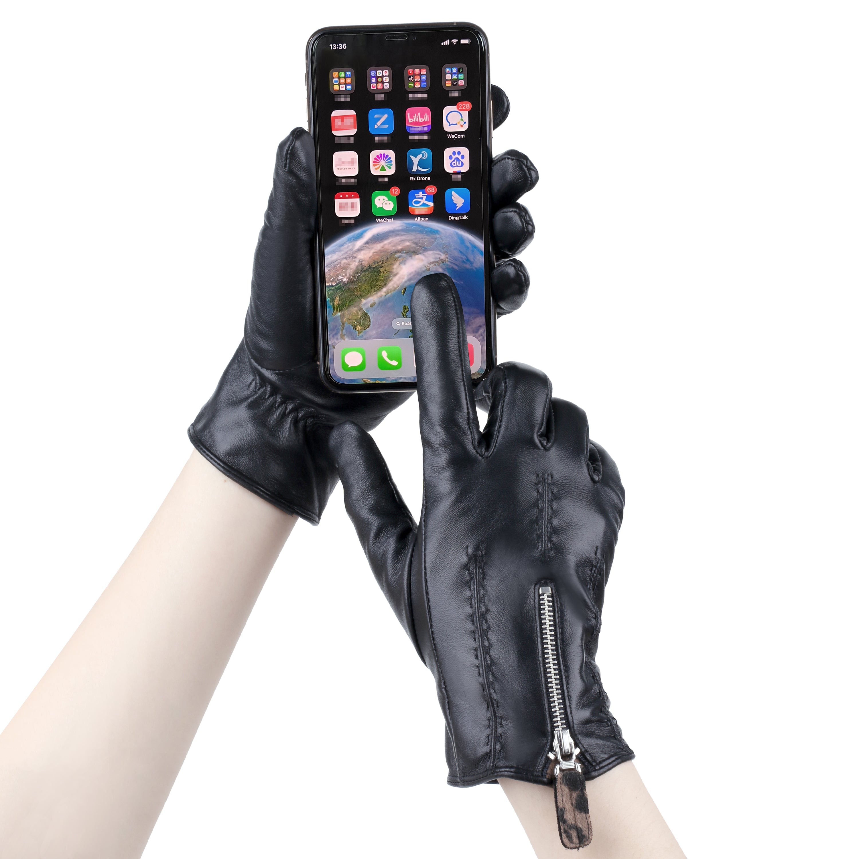 Karla Hanson Women's Leather Touch Screen Gloves