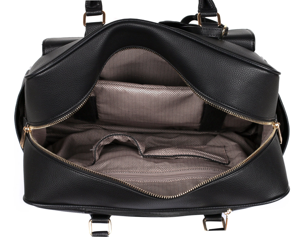 Karla Hanson Travel Rolling Carry-on Luggage Black Red Stripe - Karla Hanson