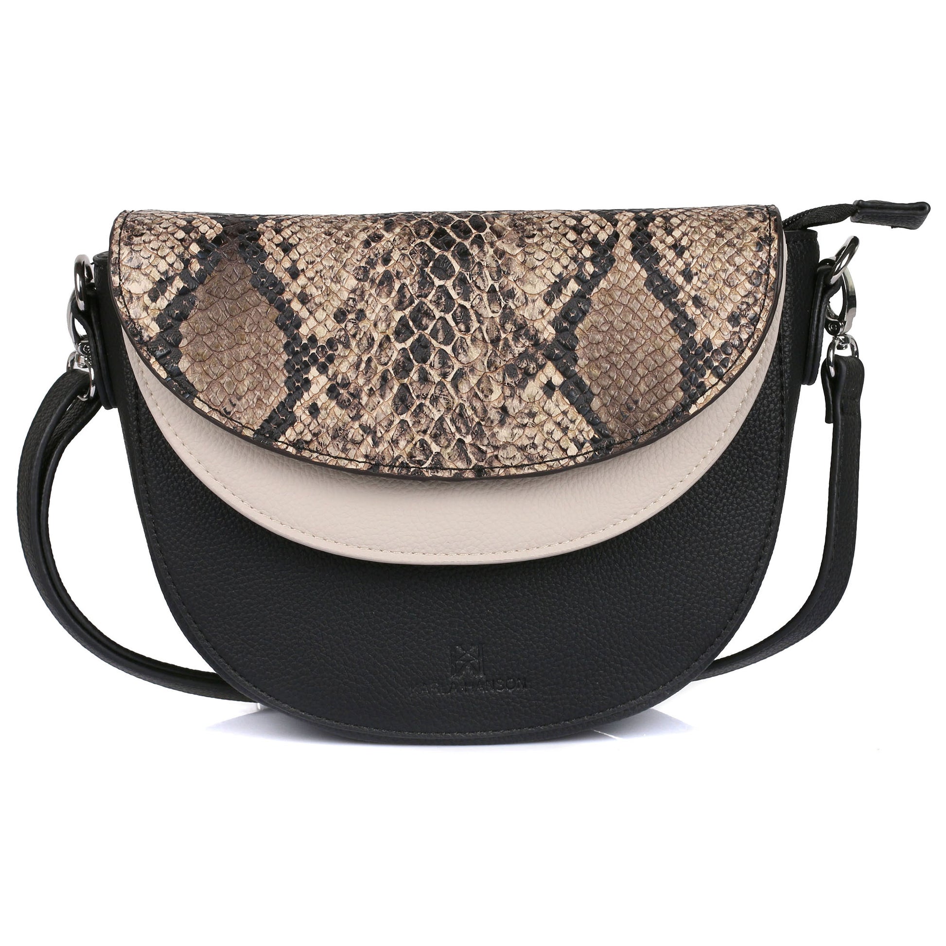 Karla Hanson Linda Women's Saddle Crossbody Bag Python & Black - Karla Hanson