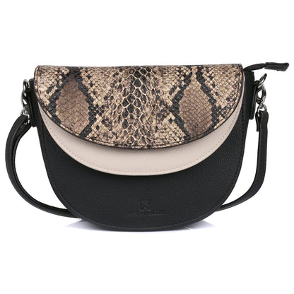 Karla Hanson Linda Women's Saddle Crossbody Bag Python & Black - Karla Hanson