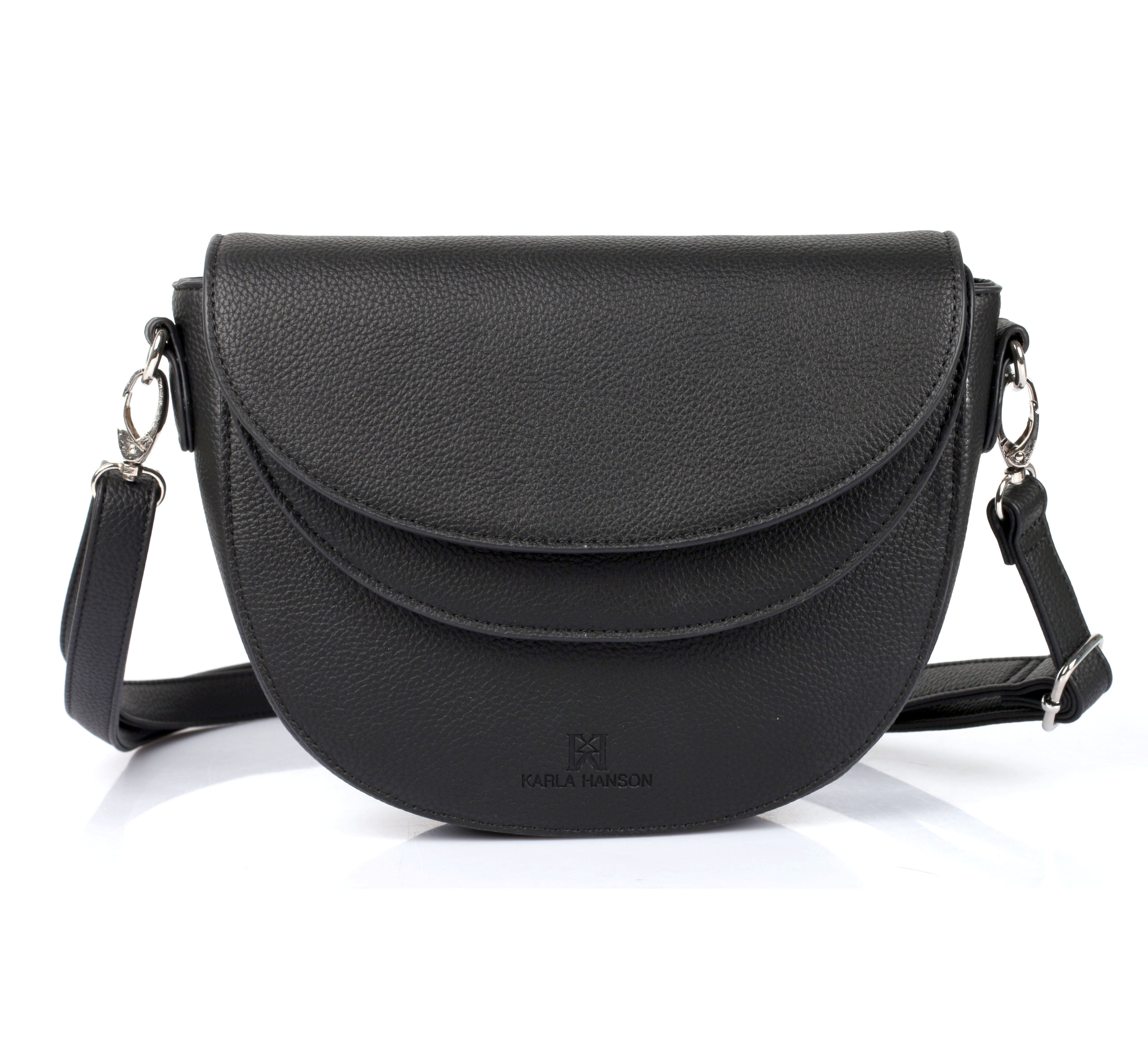 Karla Hanson Linda Women's Saddle Crossbody Bag Python & Black