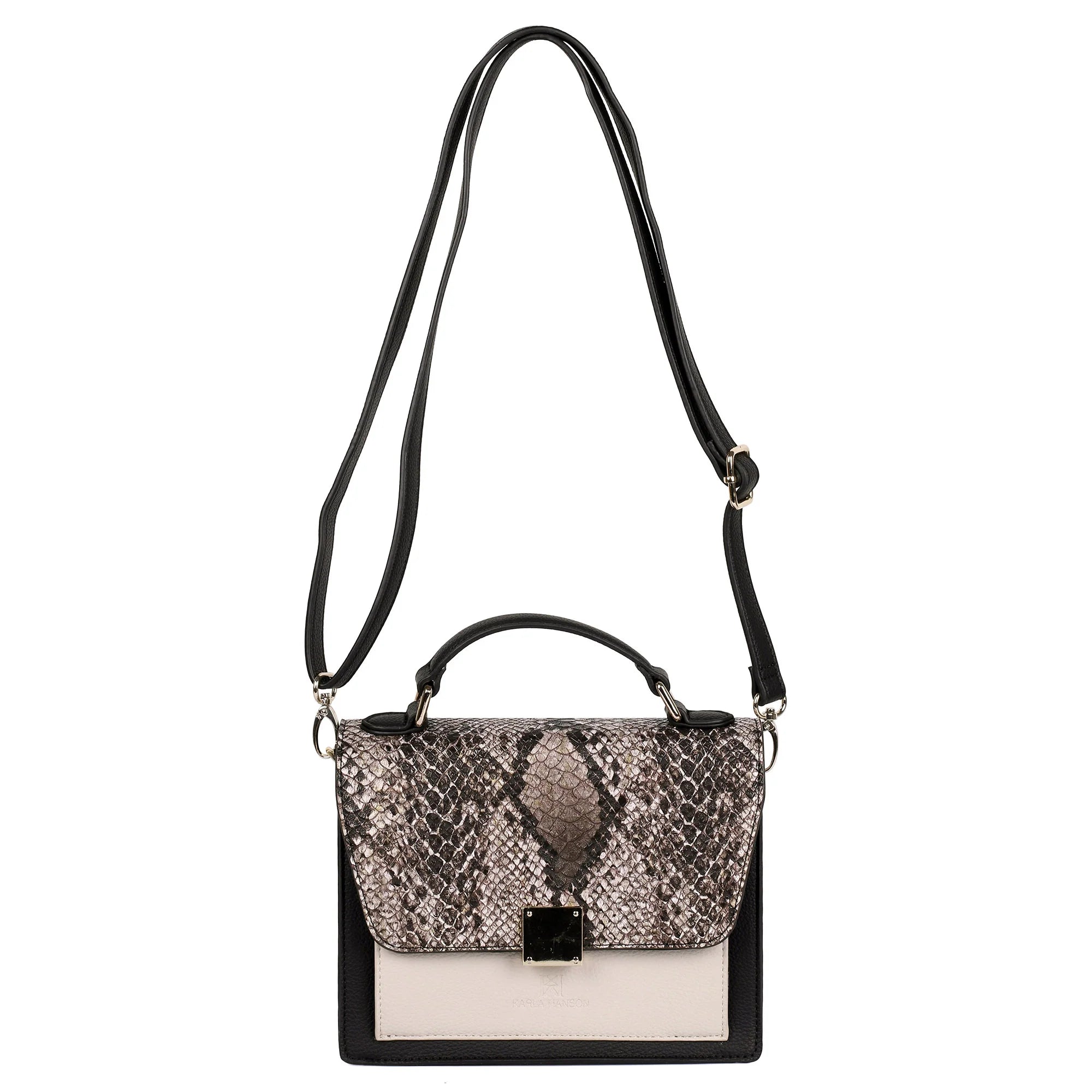 Karla Hanson Linda Women's Top-Handle Crossbody Bag Python & Black