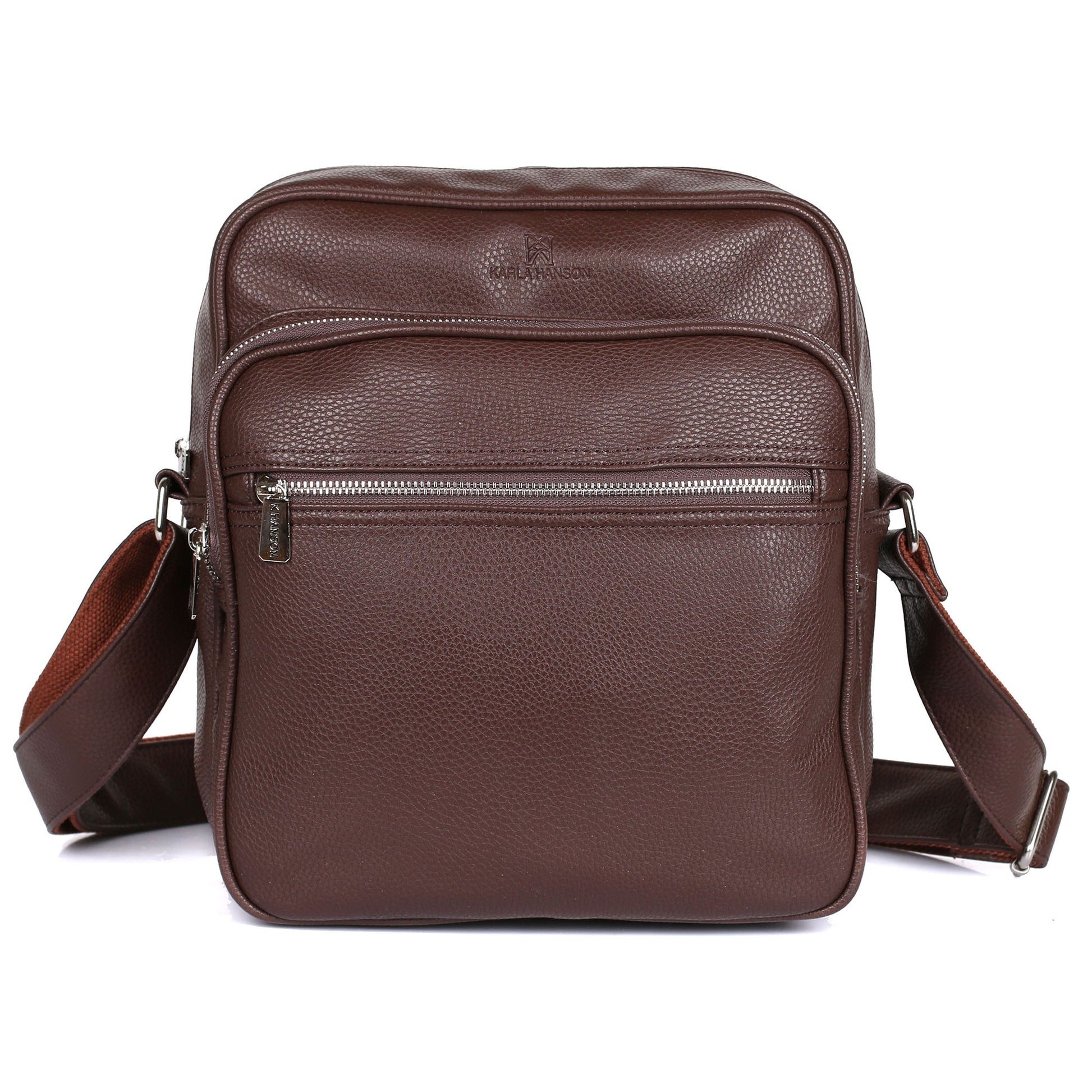 Crossbody Flight Bag in Brown - product view - Karla Hanson