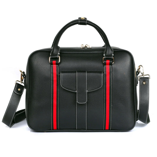 Karla Hanson Men's Professional & Travel Briefcase Black Red Stripe
