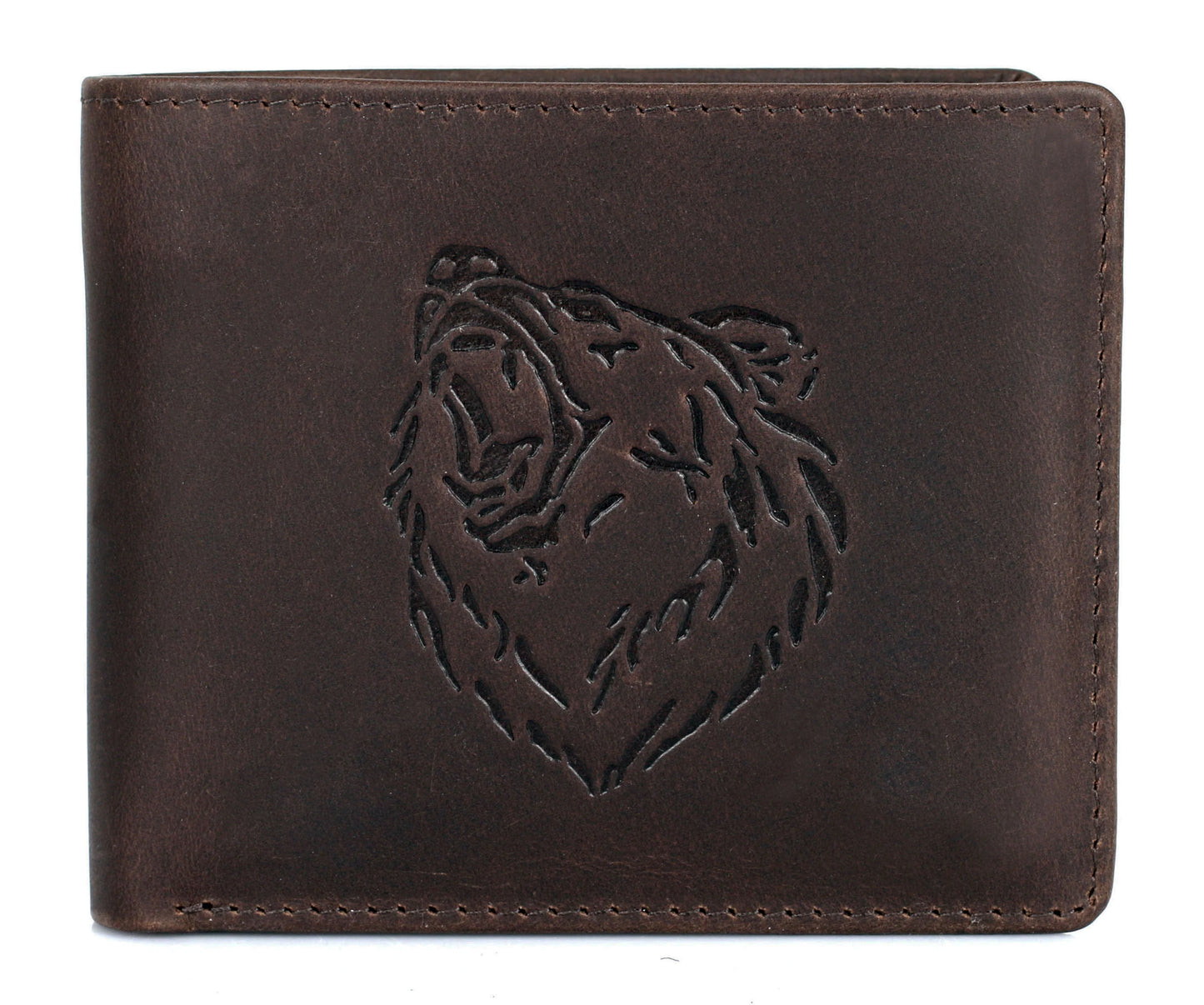 Karla Hanson AMERICA WILD Men's Hunter Leather Wallet Timber Wolf - Karla Hanson