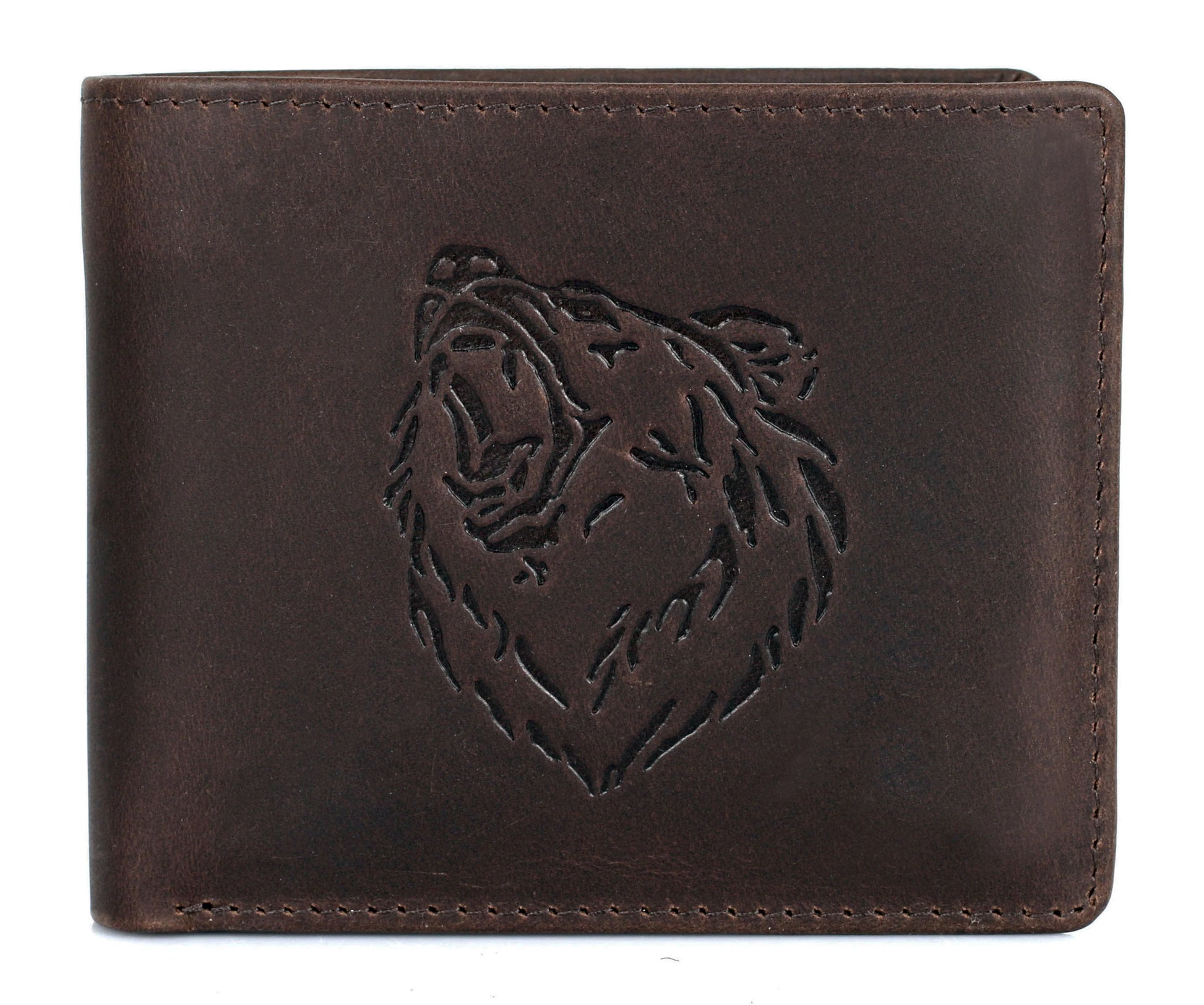 Karla Hanson AMERICA WILD Men's Hunter Leather Wallet Timber Wolf - Karla Hanson