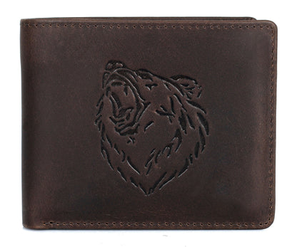 Karla Hanson AMERICA WILD Men's Hunter Leather Wallet Timber Wolf - Karla Hanson