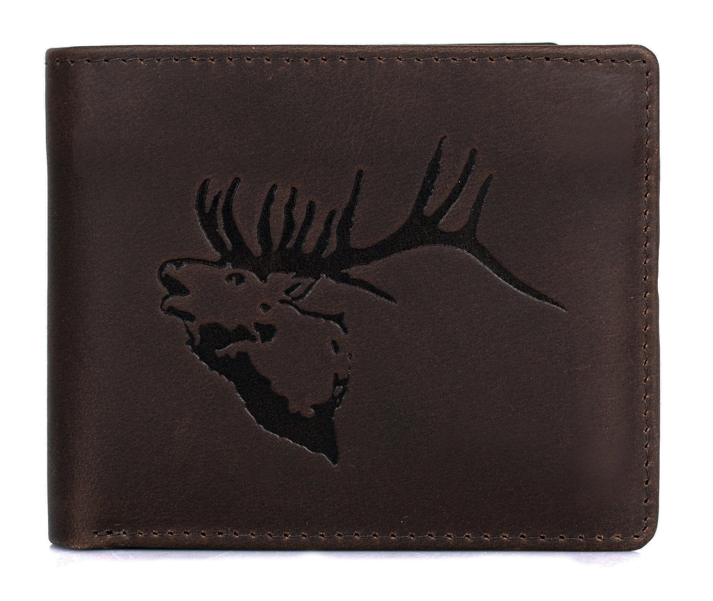 Karla Hanson AMERICA WILD Men's Hunter Leather Wallet Elk Stag - Karla Hanson