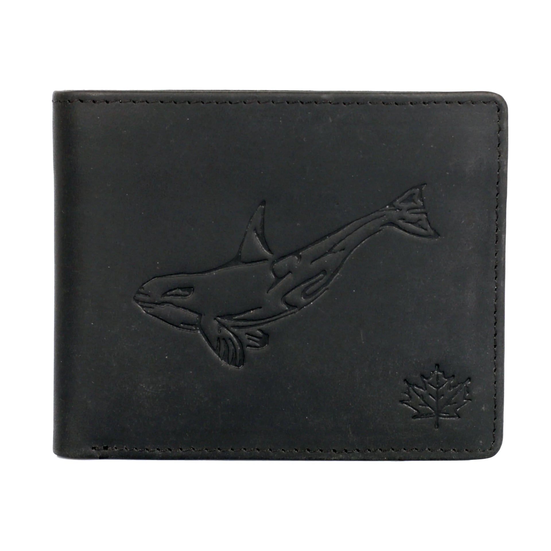 K Hanson | AMERICA WILD Men's Hunter Leather Wallet Killer Whale