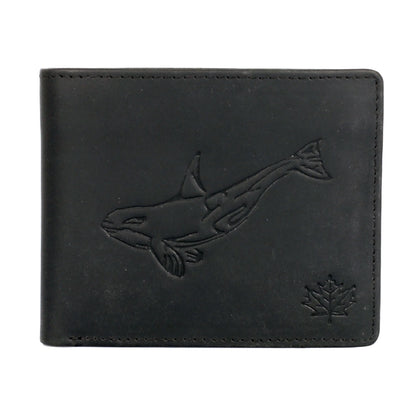 Karla Hanson AMERICA WILD Men's Hunter Leather Wallet Killer Whale - Karla Hanson