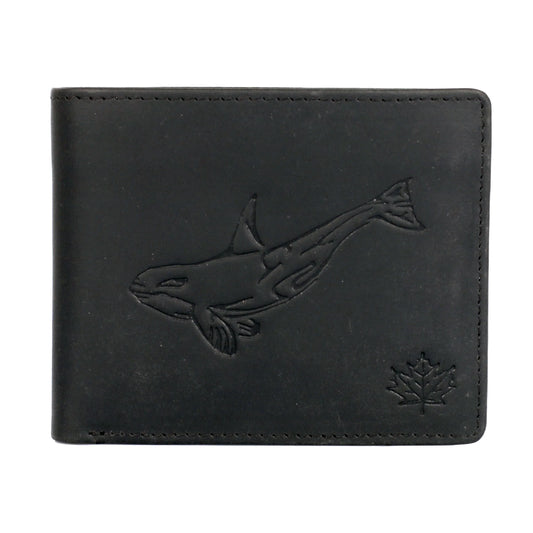 Karla Hanson AMERICA WILD Men's Hunter Leather Wallet Killer Whale