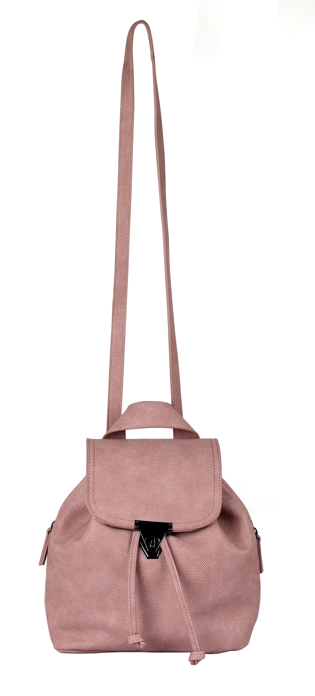 Hailey 2-in-1 Convertible Backpack and Crossbody Bag in Pink - Karla Hanson