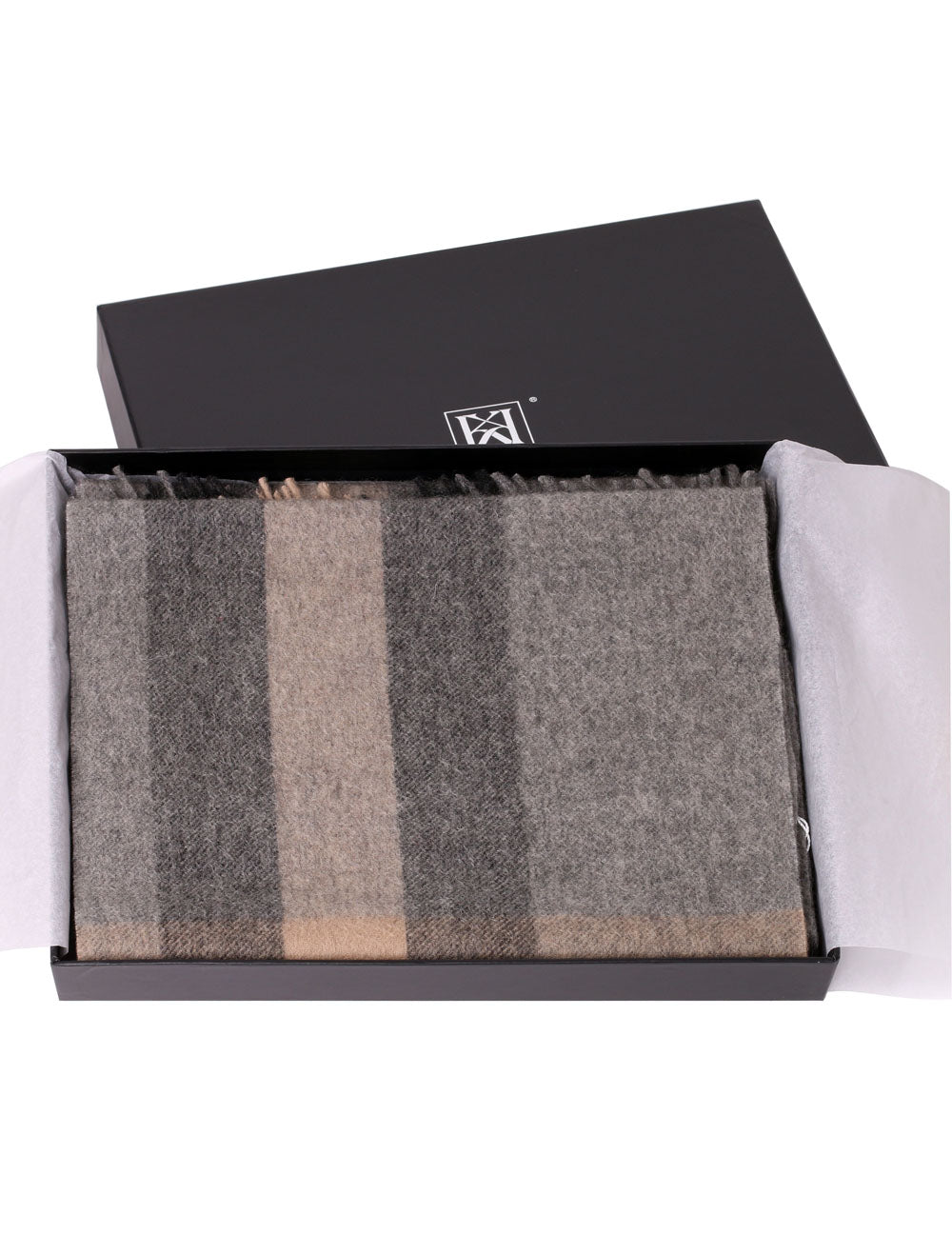 Karla Hanson Classic Fringe Plaid Wool Scarf