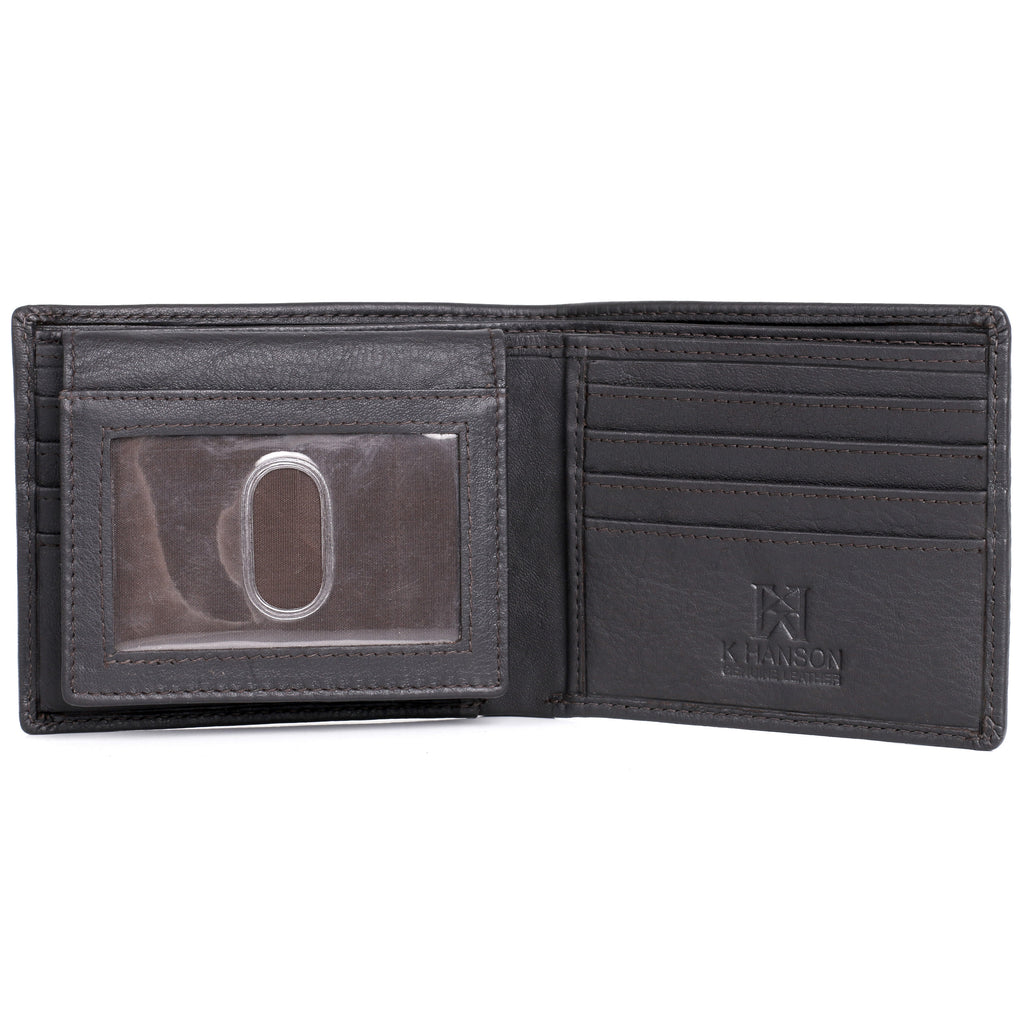 Karla Hanson Men's RFID Leather Bifold Wallet with Top Card Holder Insert