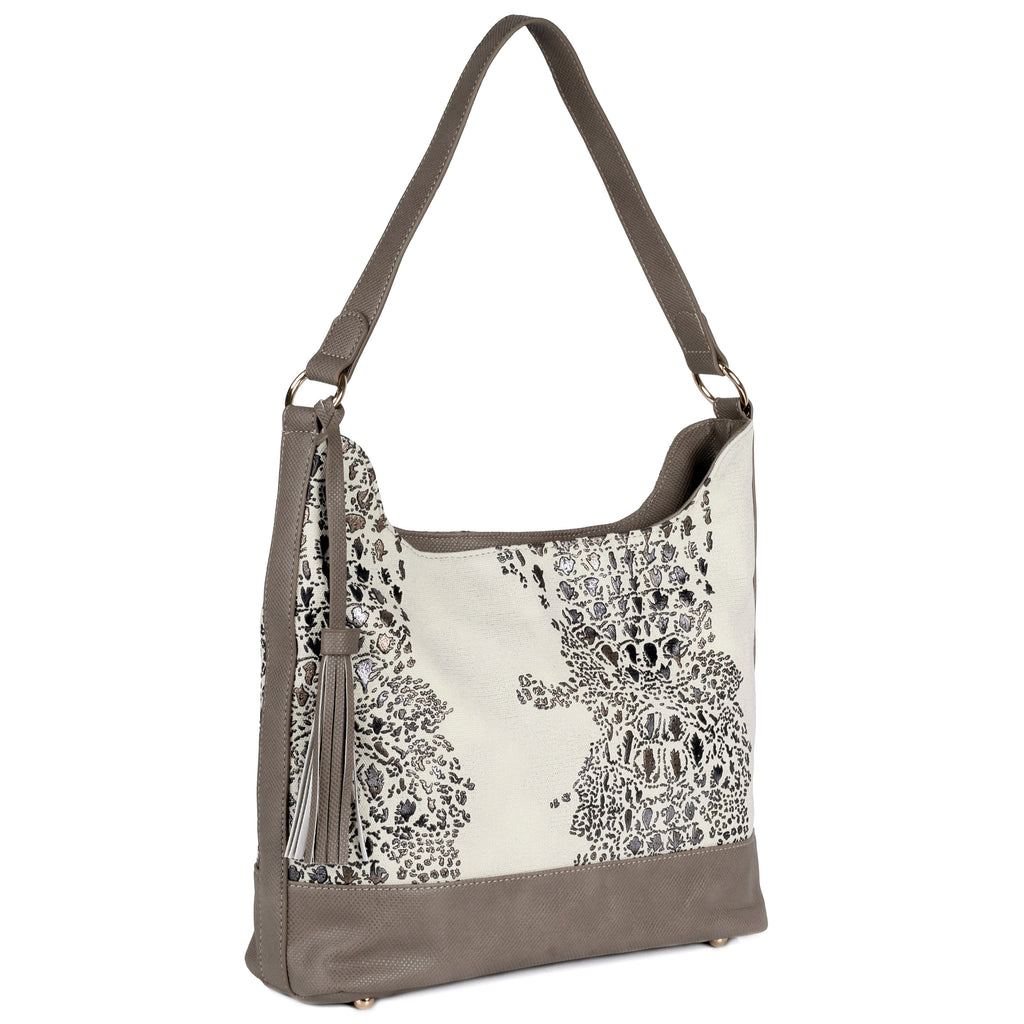 Eva Hobo Shoulder Bag in Beige - view 2 - Karla Hanson