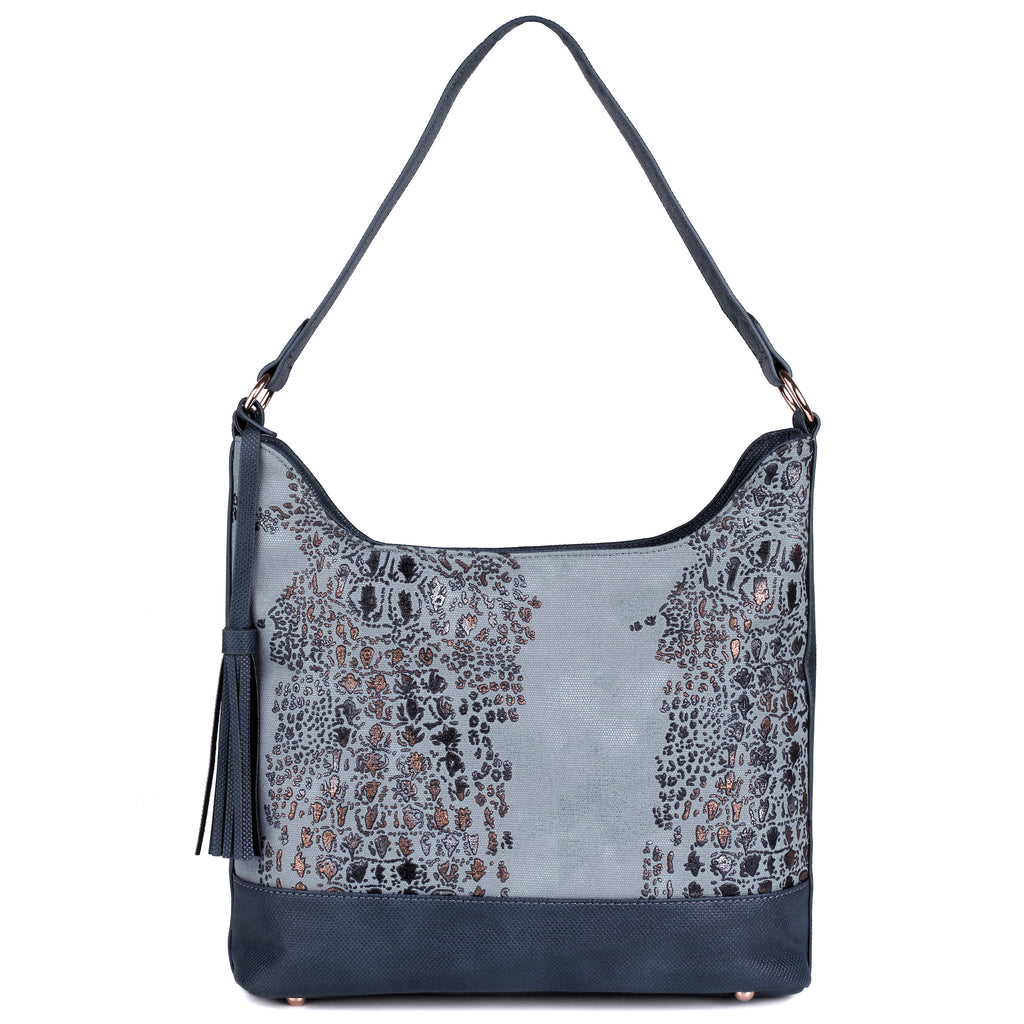 Eva Hobo Shoulder Bag in Navy - Karla Hanson