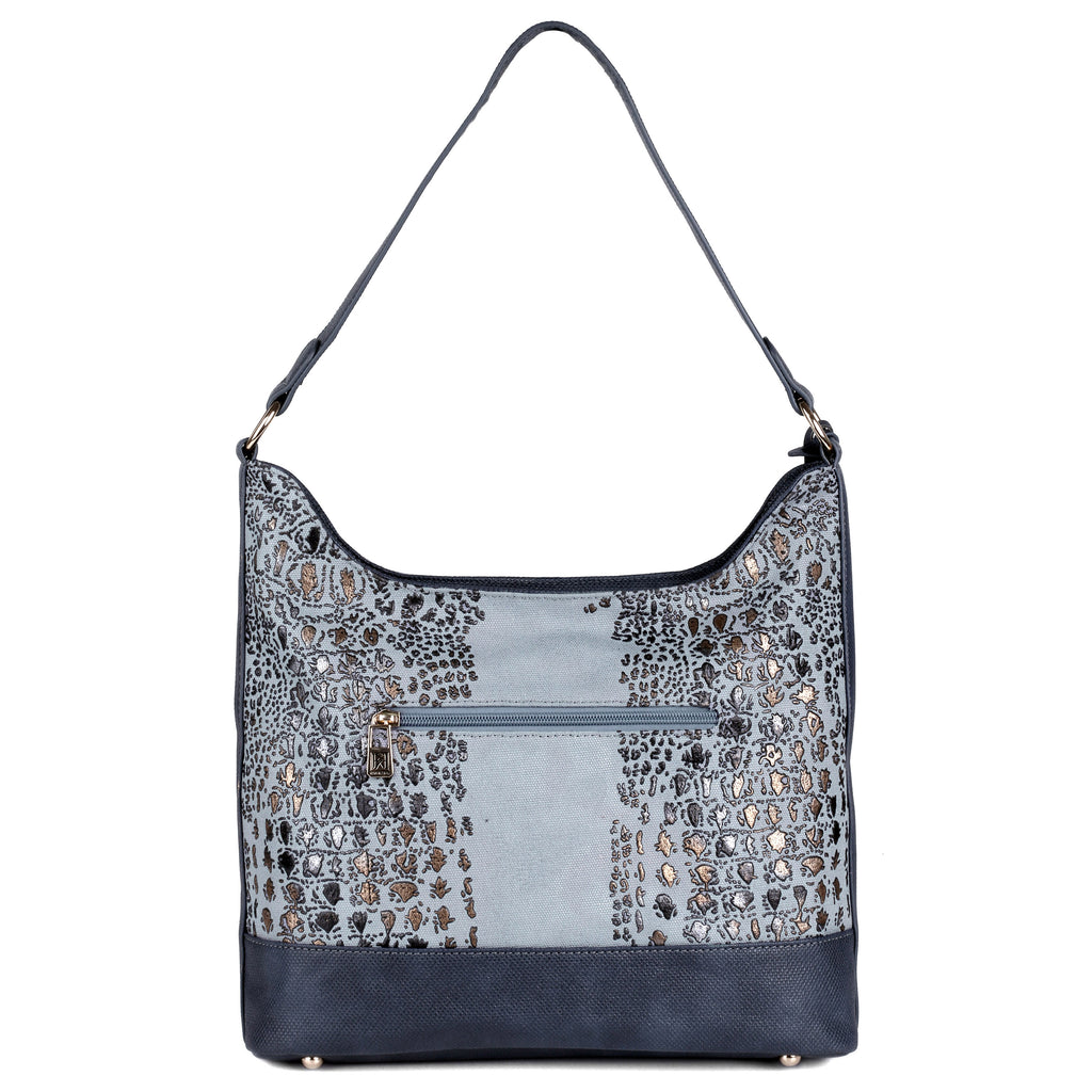 Eva Hobo Shoulder Bag in Navy - view 2 - Karla Hanson