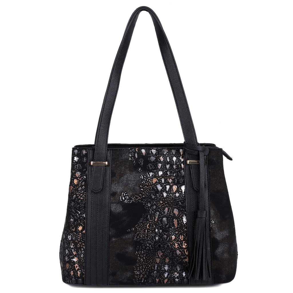 Eva Organizer Tote Bag in Black - Karla Hanson