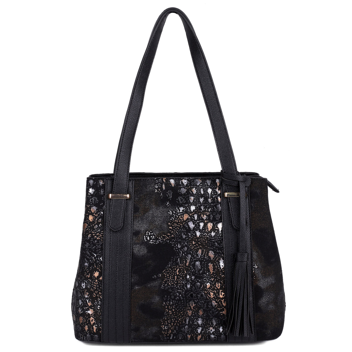 Eva Organizer Tote Bag in Black - Karla Hanson