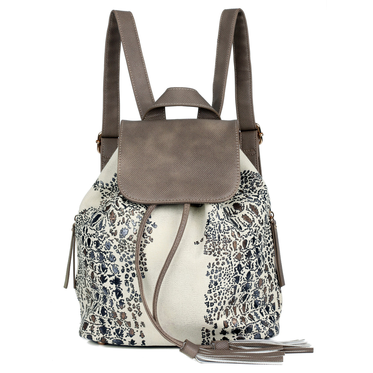 Eva 2-in-1 Convertible Backpack and Crossbody Bag in Beige - view 2 - Karla Hanson
