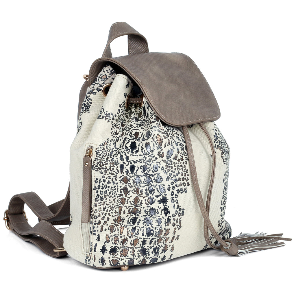 Eva 2-in-1 Convertible Backpack and Crossbody Bag in Beige - view 3 - Karla Hanson