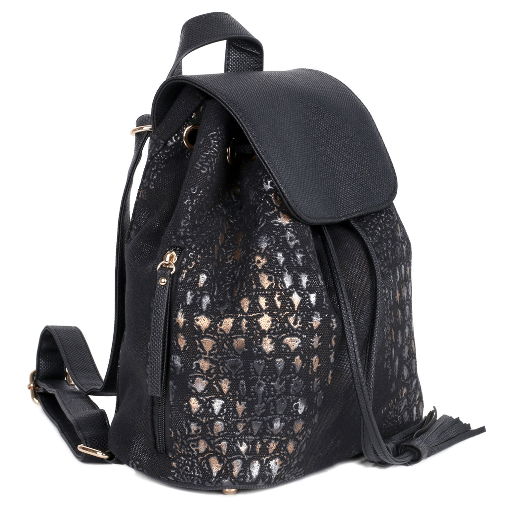 Eva 2-in-1 Convertible Backpack and Crossbody Bag in Black - view 2 - Karla Hanson
