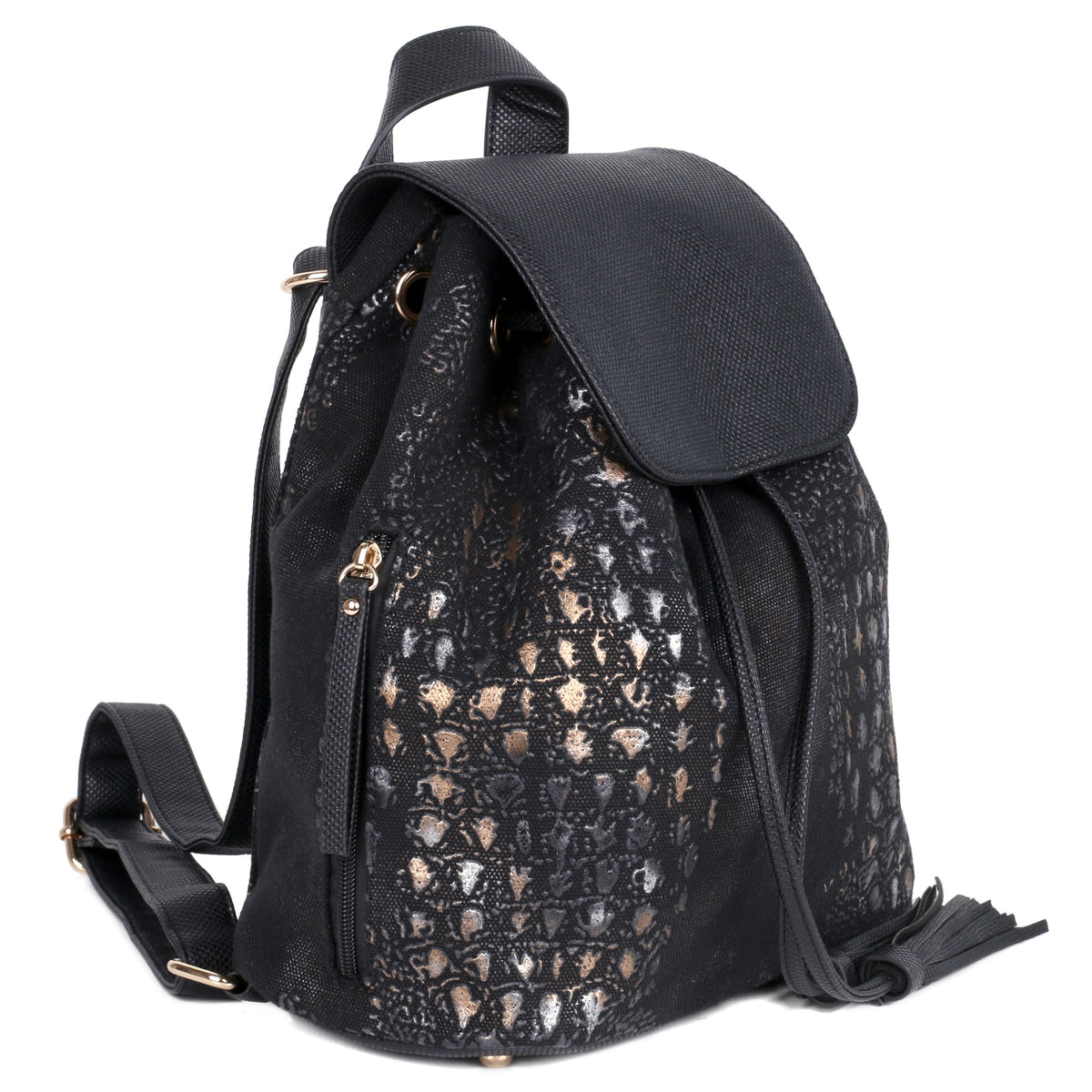 Eva 2-in-1 Convertible Backpack and Crossbody Bag in Black - view 2 - Karla Hanson