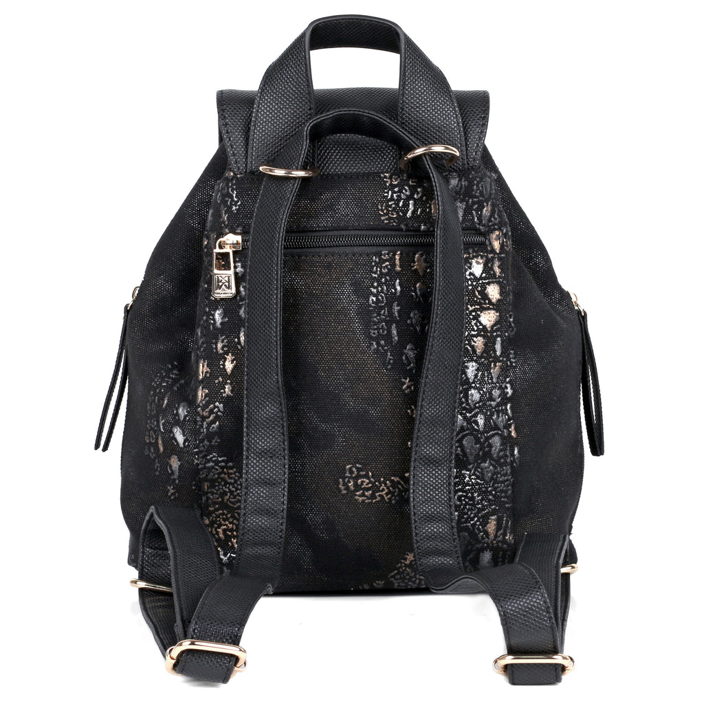 Eva 2-in-1 Convertible Backpack and Crossbody Bag in Black - Karla Hanson